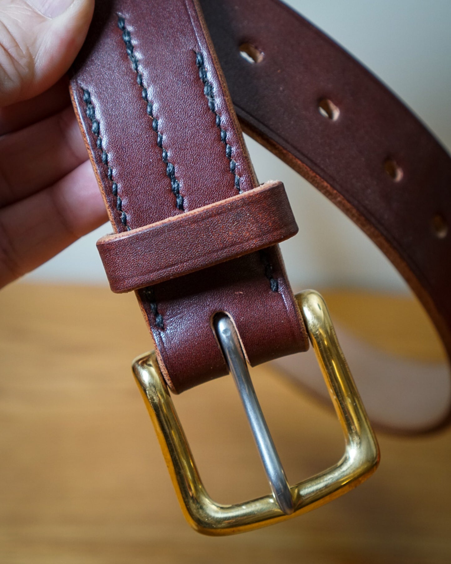1.5" J&FJ Baker Oak Bark Bridle Leather Belt