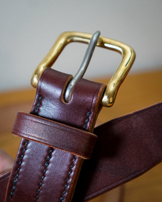 1.5" J&FJ Baker Oak Bark Bridle Leather Belt